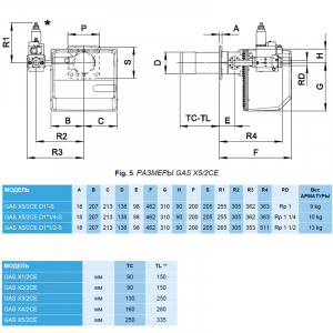 Газовая горелка FBR GAS X5/2 CE TC