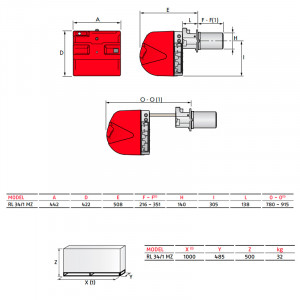 Дизельная горелка Riello RL 34/1 MZ t.c.