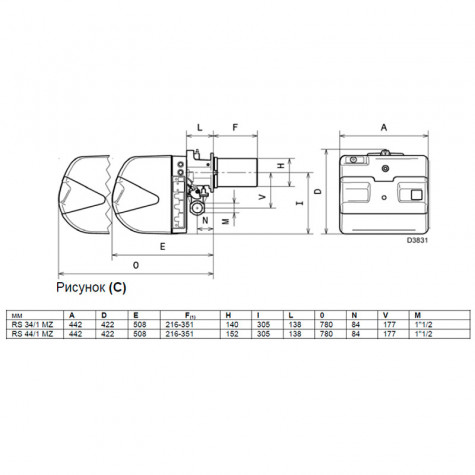 Газовые горелки Riello RS 34/1 MZ t.c котла отопления купить в Москве ...